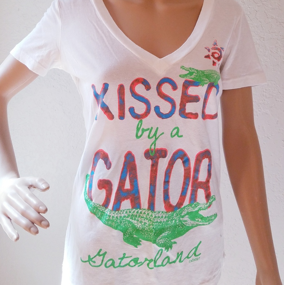 Kissed by a Gator Gatorland white tshirt